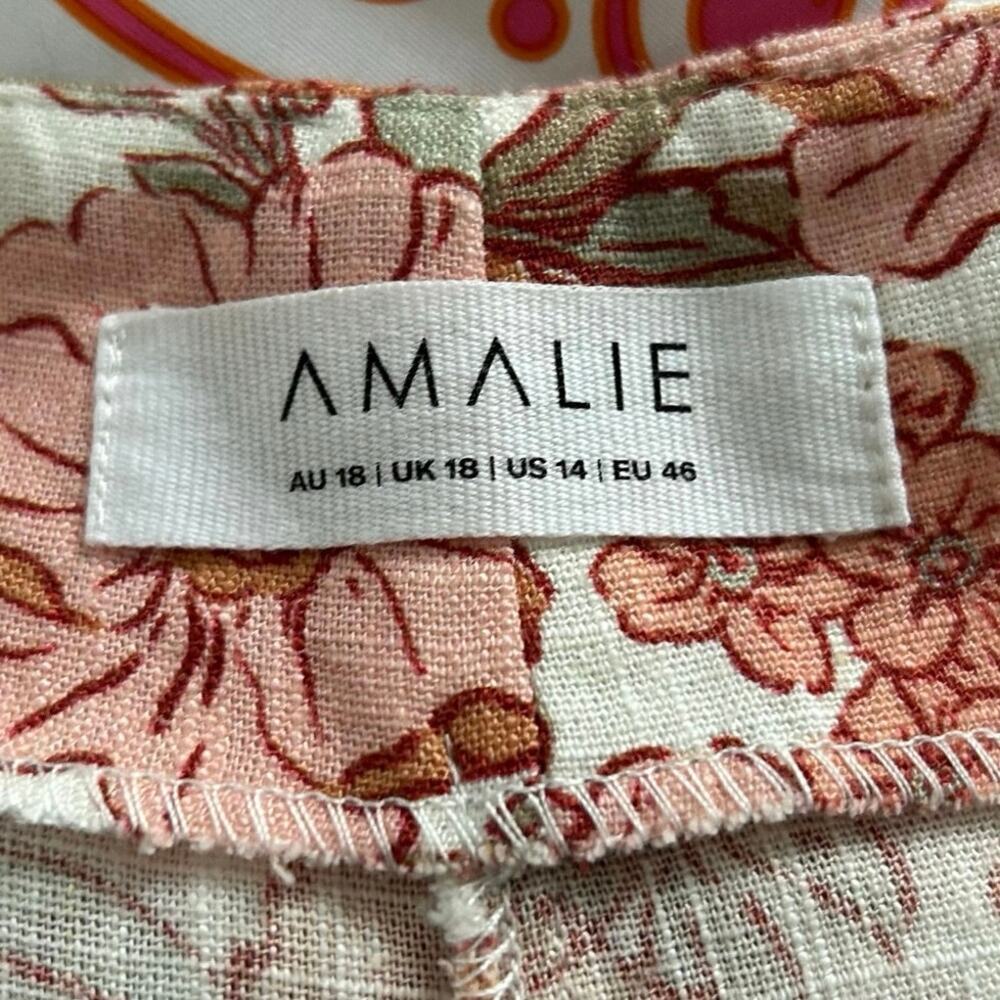 Showpo Amalie Lorete Floral Linen Shorts High Waist Summer Women 14 - Picture 6 of 8